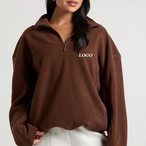 Hoodie simple pour femme à fermeture éclair quart de tour, confortable et décontracté pour l'hiver, modèle 2026, vente en gros - Product Image 1