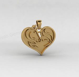 ทอง 14k คุณภาพสูง เงินแท้ 925 ขนาด 25 มม. รูปม้าในหัวใจ ตัวเรือนเปล่าสำหรับงาน DIY เรซิ่น ของที่ระลึก อุปกรณ์ทำเครื่องประดับ - Product Image 1