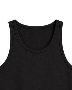 Custom Solid Black <b>Men</b> Tank Top Cotton Sleeveless Vest O Neck Summer Gym Workout Casual Plain <b>Singlet</b> OEM Manufacturer Supplier - Product Image 5