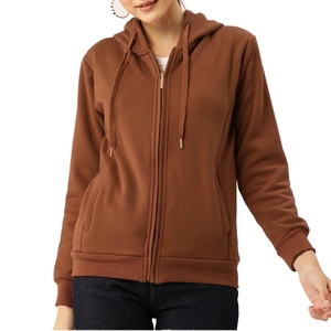 Sudadera con Capucha Personalizada para Mujer, con Cierre, de Felpa Francesa Gruesa, Color Sólido, de Algodón y Poliéster, Talla Grande - Product Image 5