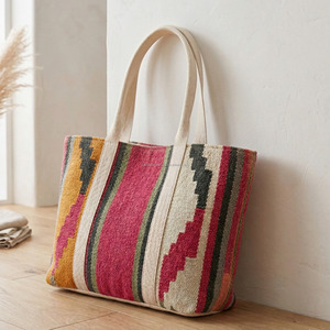 Vintage Kilim Shoulder Bags Handloom High Quality Cotton Summer Market Carry Shopping Bags Custom Made <b>Clothes</b> Bag - Product Image 3