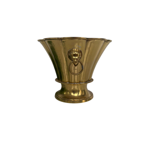 Nouvelle jardinière vintage en laiton au design unique, forme idéale pour la décoration intérieure et extérieure, couleur or avec poignée en forme de tête de lion - Product Image 1