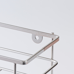 Chrome 2 Tier Wall Mounted Shower Basket <b>Wire</b> <b>Rack</b> Bathroom Storage Holder Rectangular Organizer - Product Image 5