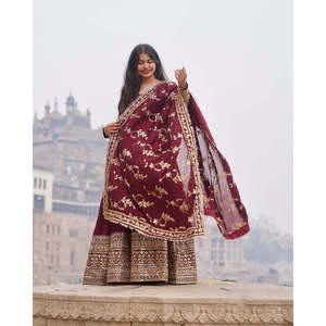 Robes de soirée de créateur, robe de soirée avec dupatta, look élégant - Product Image 6