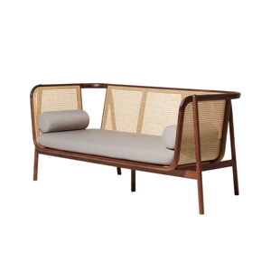 Sofá Lounge Moderno de Madera y Ratán, Muebles de Interior y Exterior para Villas y Resorts de Lujo - Product Image 1