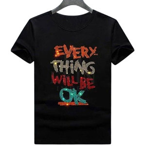 เสื้อยืดประดับเพชรสำหรับผู้ชาย วัสดุพรีเมียม สวมใส่สบาย เหมาะสำหรับใส่ลำลองและใช้งานได้ยาวนาน - Product Image 1
