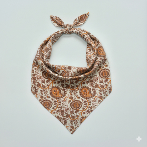 Bandana en coton imprimé à la main, doux, motif indien, foulard carré, tour de cou, mode féminine, qualité export - Product Image 1