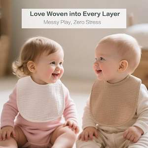 Bavoir pour bébé en 95% bambou et 5% élasthanne, extensible et facile à laver - Product Image 5