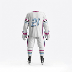 Ensemble d'uniformes de hockey sur glace personnalisés par sublimation, jaune et noir rayé, maillot et pantalon unisexe pour adulte, sans manches, anti-humidité, avec nom du joueur - Product Image 3