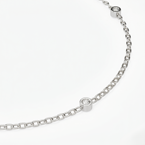Pulsera Personalizable de Plata 925 con Bisel de Diamantes, Joyería Fina Minimalista en Oro Rosa, Regalo para Mujer - Product Image 4