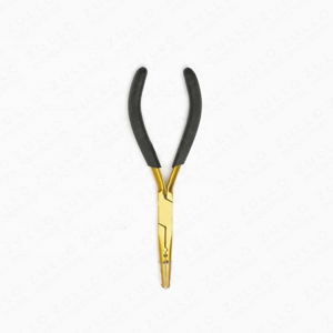 Pinzas Premium para Extensiones de Cabello con Punta Fina, de Acero Inoxidable Chapado en Oro, Removedor de Cuentas con Agarre Suave para Uso en Salón - Product Image 4