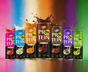 Shake au chocolat Wana Whey Protein, 15 g de protéines, 180 calories, sans lactose, végétalien, boisson prête à boire en canette de 320 ml, à conserver au frais après ouverture - Product Image 2
