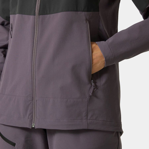 Veste softshell à capuche pour femme, nouvelle arrivée, couleur violet fumé, manches longues, coupe-vent, imperméable, pour la course à pied et le jogging en plein air - Product Image 6