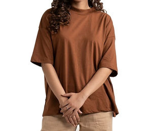 Nueva Camiseta de Alta Calidad para Mujer, 100% Algodón, Ecológica, Transpirable, Cuello Redondo, Manga Corta, Lisa, Personalizable con Logotipo, OEM - Product Image 1