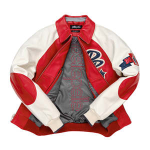 Chaqueta Bomber de Cuero de Oveja Blanca de Diseño Personalizado, Ecológica, Impermeable, Transpirable, Resistente al Viento y a los Rayos UV, Estilo Motero - Product Image 3