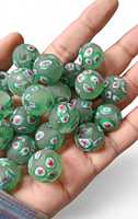 Perles de verre Lampwork FIRDOS EXPORTS, jaunes et noires rayées, rondes, en vrac, pour la création de bijoux
