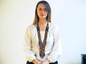 Collar de Cuentas Colorido Estilo Boho de la Tribu Hutsul de Uttar Pradesh, Collar Tradicional Étnico Folclórico Vintage para Mujer, Regalo para Bodas y Fiestas - Product Image 2