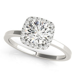 IGI Certified Round Lab Grown Diamond <b>Cushion</b> Halo Bridal Engagement & <b>Wedding</b> <b>Ring</b> Set 10K 14K 18K Gold 925 935 Silver - Product Image 3