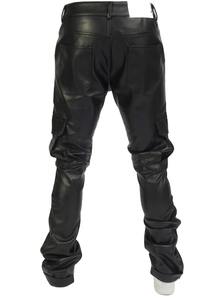 Pantalones de Lona y Cuero Vacuno para Hombre, Estilo Vintage de Invierno, Casuales, de Calle, Excelente Calidad, para Motociclismo, Impermeables, Resistentes al Viento, con Cierre de Cremallera - Product Image 6