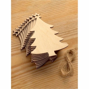 Ornement de Noël en bois découpé au laser personnalisé, flocon de neige, nom personnalisé, décoration de sapin de Noël en bois, cadeau de fête - Product Image 2
