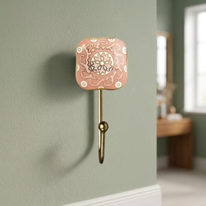Vintage Ceramic + Metal Eco-Friendly Waterproof Adjustable <b>Wall</b> Hook Self-Adhesive Installation <b>for</b> <b>Clothing</b> Bathroom Bedroom - Product Image 5