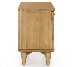 Buffet moderne en teck massif avec portes coulissantes, style scandinave, armoire de rangement en bois, qualité d'exportation - Product Image 4