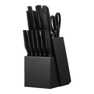 Set di 15 coltelli da cucina tedeschi in acciaio inossidabile ad alto tenore di carbonio con blocco affilacoltelli e manici ergonomici in PP - Product Image 6