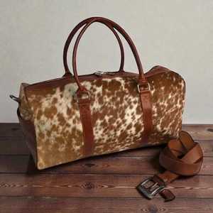 กระเป๋าเดินทางหนังวัวแท้สไตล์วินเทจ  กระเป๋าถือแบบดัฟเฟิลสำหรับวันหยุดสุดสัปดาห์  กระเป๋าเดินทางขึ้นเครื่อง  ผู้จัดจำหน่ายส่งออก LHTB-0070 - Product Image 3