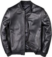 Blouson en cuir véritable et toile pour homme, style vintage, effet vieilli, en cuir de vachette, avec épaules matelassées, pour motard, coupe ajustée, imperméable