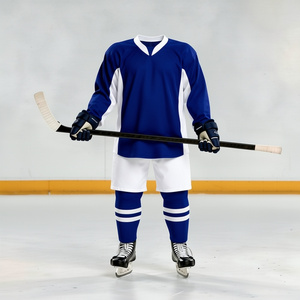 Kit de hockey sur glace avec maillot personnalisé, respirant, en polyester sublimé, grande taille, vêtements de sport - Product Image 6