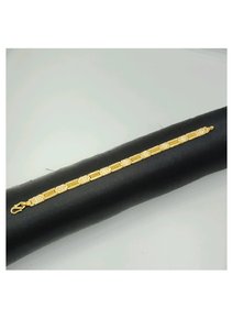 Bracelet pour homme en or jaune 22 carats avec design de panneau carré taillé en diamant, finition premium, bijoux élégants pour tous les jours et les occasions spéciales - Product Image 3