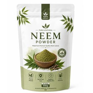 Poudre de feuilles de Neem 100% naturelle, la plus vendue, 500g, qualité export en vrac, qualité cosmétique, favorise les soins capillaires naturels - Product Image 1