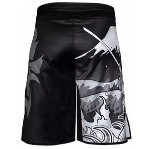 Shorts de sport pour hommes imprimés montagne noir et blanc, sublimation, anti-humidité, séchage rapide, coupe classique, respirant - Product Image 1