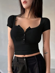 เสื้อเชิ้ตทรงสลิมสำหรับผู้หญิง ความยาวครอป เหมาะสำหรับใส่ในชีวิตประจำวัน วันหยุดสุดสัปดาห์ กิจกรรมสบายๆ และแฟชั่นสำหรับไลฟ์สไตล์ที่ผ่อนคลาย - Product Image 5