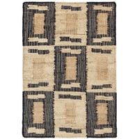 Tapis en jute tressé à la main |   Tapis d'appoint en osier naturel tressé |   Tapis texturé épais en tissage plat, fabriqué à la machine, antidérapant, style Wabi-Sabi