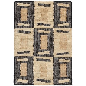 Chunky Hand Braided Jute Rug | Natural Basket Weave Area Carpet | Thick Textured Flatweave <b>Mat</b> Machine Made Non-Slip Wabi-Sabi - Product Image 1