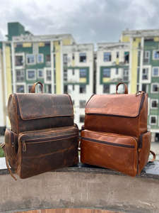 ใหม่จริงCrunchหนังBackpacks Multiใช้กระเป๋าร้อนขายของแท้หนังการออกแบบที่ไม่ซ้ํากันRucksack Roll Topกระเป๋าเป้สะพายหลังหนัง - Product Image 4