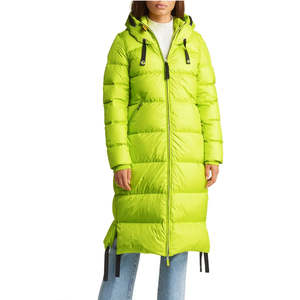 Chaqueta Larga Acolchada de Invierno para Mujer con Capucha, Cierre de Cremallera y Manga Larga, Tejido de Lona, OEM - Product Image 2