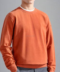 Sudadera de cuello redondo para hombre, personalizada, extragrande, 100% algodón, tejido de 220 g, patrón liso, transpirable, ajuste holgado, ideal para invierno - Product Image 2