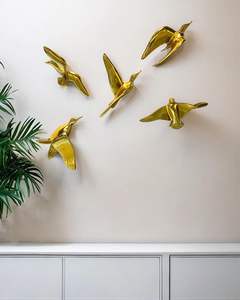 Nouveaux arrivages : ensemble de 5 oiseaux décoratifs en aluminium pour la maison, l'hôtel, le bureau, la salle de réception. - Product Image 3