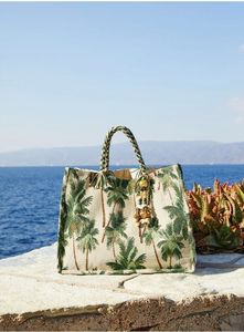 Blue Fish Print Canvas Tote Bag Open <b>Top</b> Shopping Bag All Seasons Minimalist Style - Product Image 4