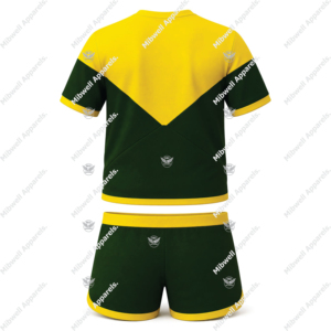 Ensemble d'entraînement jaune et vert Customchi eta phi sorority, en polyester à séchage rapide, design bicolore, ensemble court d'été avec logo 1932 - Product Image 2