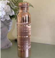 Bouteille d'eau en cuivre à motif bohème, couvercle à visser, isolée thermiquement, pour voyages, randonnées, adultes