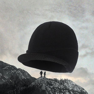 Acrylic Knitted Warm Sports Ski Beanie <b>Cap</b> with Visor Brim Digital Printing Unisex <b>Men</b> Women Thermal Winter Travel Hat - Product Image 2