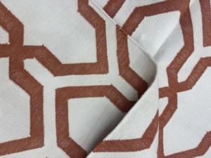 Tapis Dhurrie en coton blanc et orange fait main, tapis traditionnel indien tissé à la main pour le salon, la chambre à coucher, la décoration de la maison - Product Image 2