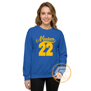 GREEK TREASURES Sweat-shirt en coton polaire bleu à col rond pour femme Nineteen 22 Casual Autumn Top - Product Image 3