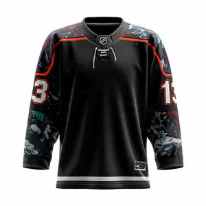 Maillot de hockey sur glace à coupe ample, sublimation, vêtement d'entraînement, hauts de maillot de hockey à manches longues, maillot de hockey sur glace avec cordon de serrage - Product Image 5