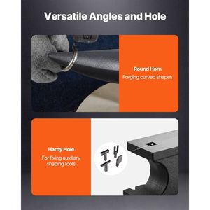 Incudine in Ghisa ad Alta Durezza con Corno Singolo, Capacità 100 Libbre/45kg, Base Stabile da Banco 10.4 X 5 Pollici, Corno Robusto - Product Image 5