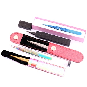 Stainless Steel Fiber Tip Lash Tweezers Strong Grip Volume Lash Extension Tweezers for Easy <b>Fan</b> Making and Precise Lash Pickup - Product Image 4