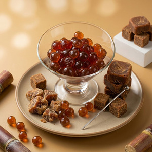 Perles de jus éclatantes de sucre roux premium, garniture prête à l'emploi pour les boissons au bubble tea, ingrédients fabriqués à Taïwan - Product Image 2
